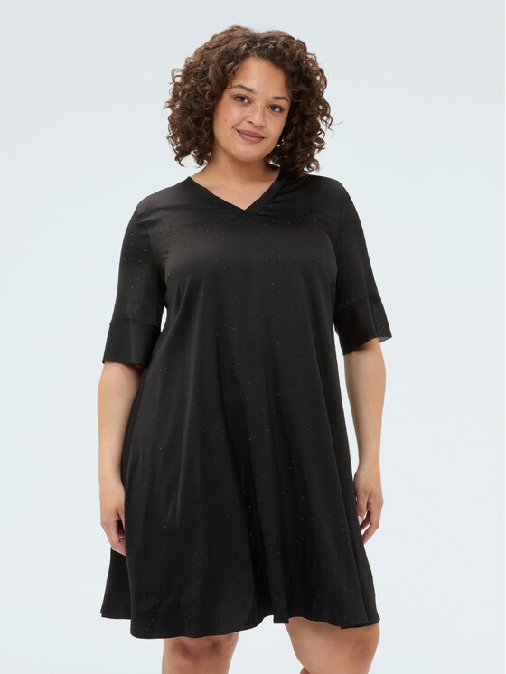 Fiorella Rubino Fiorella Rubino Vestito da giorno 7008T001848N033 Nero Regular Fit