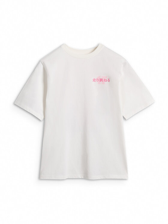 4F 4F T-Shirt BLUE VACATION Biały Oversize
