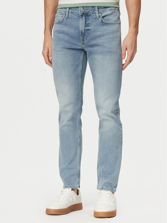 Guess Blugi M6GAS2 D1118 Albastru deschis Slim Tapered Fit