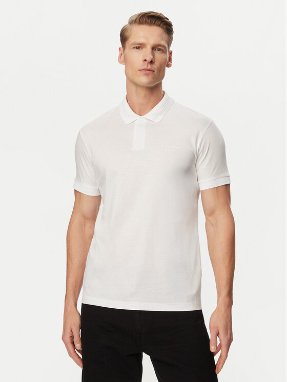 BOSS BOSS Тениска с яка и копчета PS Spirit70 50559801 Бял Regular Fit