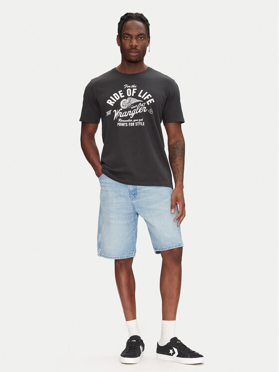 Wrangler Wrangler Szorty jeansowe Frontier 112362492 Niebieski Relaxed Fit