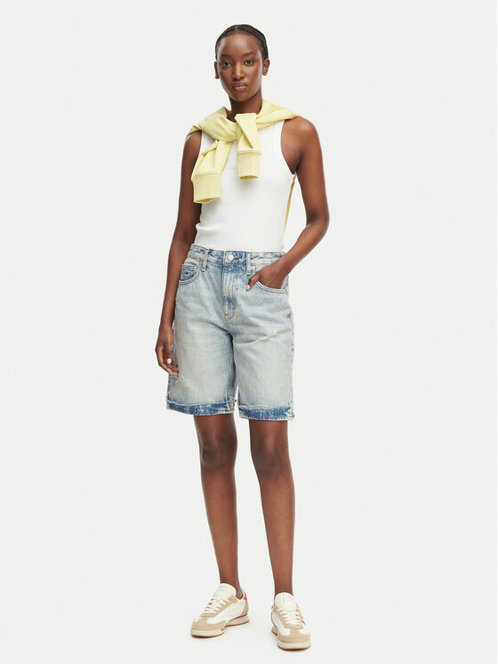 Tommy Jeans Tommy Jeans Bermudų šortai Mia DW0DW22686 Mėlyna Relaxed Fit