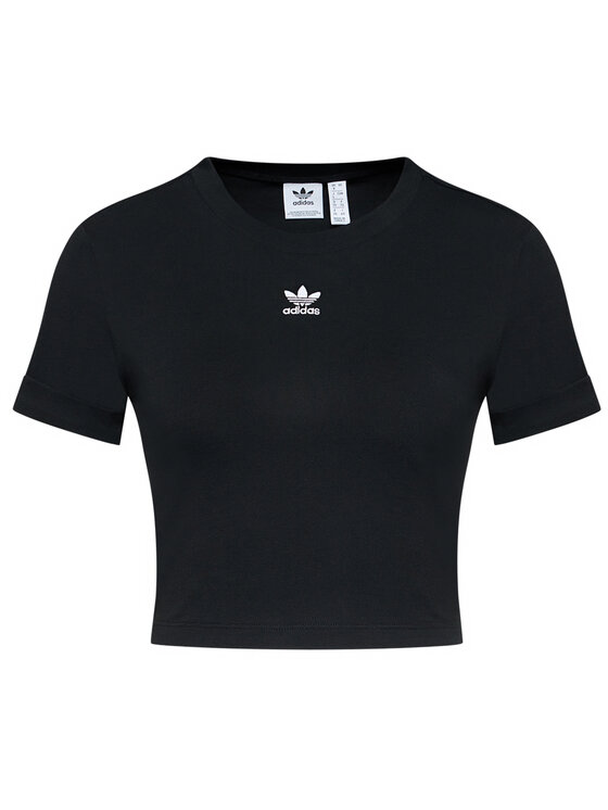 adidas adidas T-krekls Crop Top GN2802 Melns Regular Fit