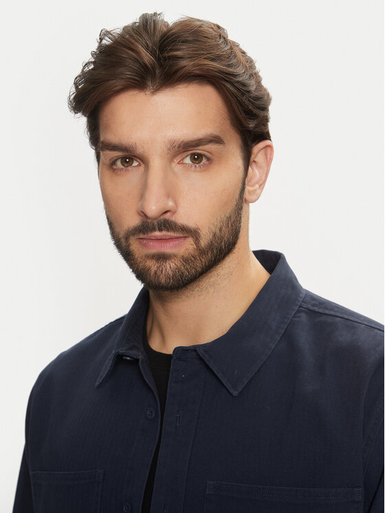 Converse Converse Πουκάμισο 10026973-A01 Σκούρο μπλε Relaxed Fit