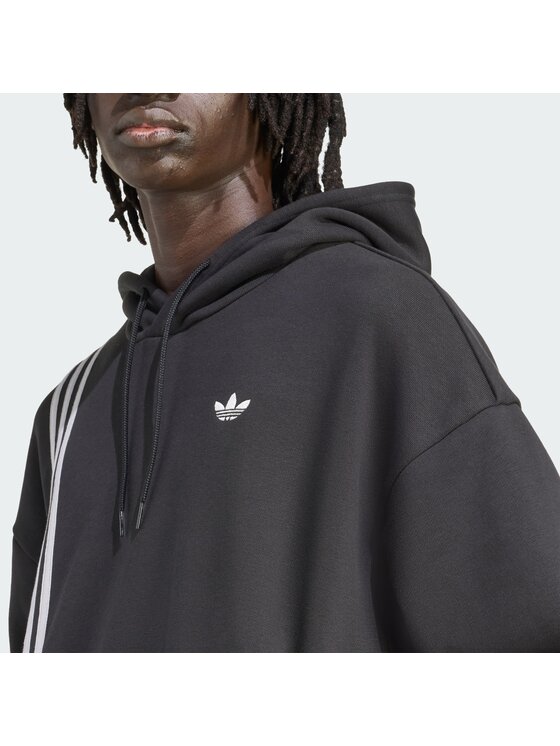 adidas adidas Bluza Front Stripes Czarny Loose Fit
