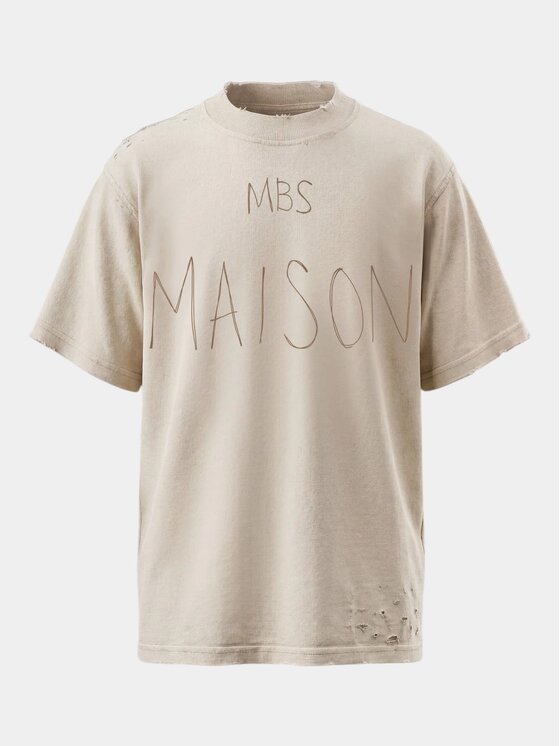 MADE BY SOCIETY MADE BY SOCIETY T-Shirt EXOSKELETON - T37204 Beżowy Basic Fit