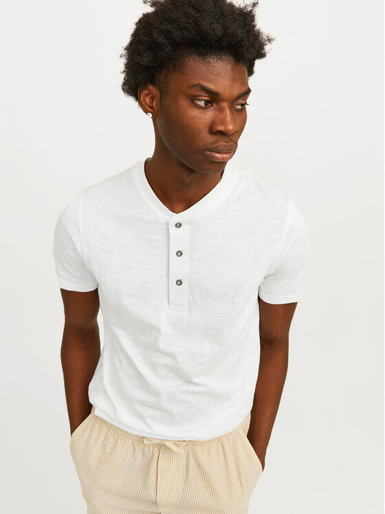 Jack&Jones Jack&Jones Тишърт Jprblunixs 12257965 Бял Slim Fit