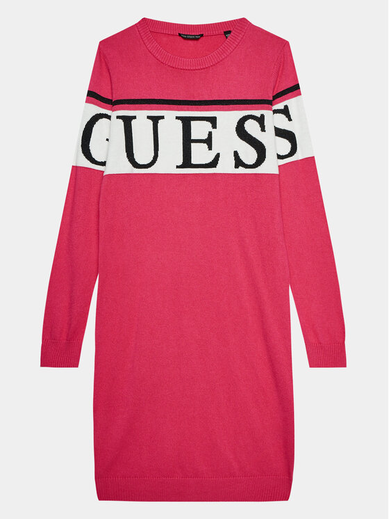 Guess Guess Trikotažinė suknelė J3BK16 Z38B0 Rožinė Regular Fit