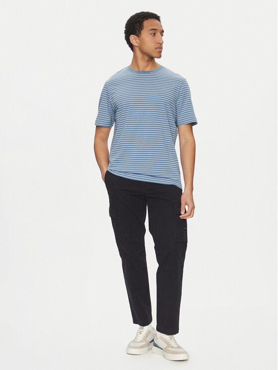 BOSS BOSS Tricou TalesStripe 50499334 Albastru Relaxed Fit
