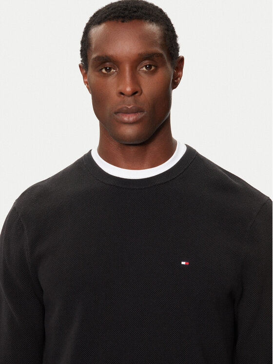 Tommy Hilfiger Tommy Hilfiger Pulover Essential MW0MW36347 Negru Regular Fit
