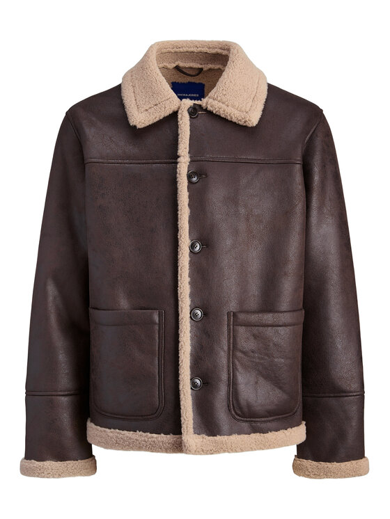 Jack & Jones Jack & Jones Kurtka z imitacji skóry Cambridge 12282946 Brązowy Regular Fit