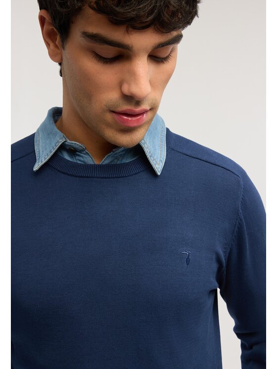 Trussardi Trussardi Sweter M0598000064N034 Niebieski Regular Fit