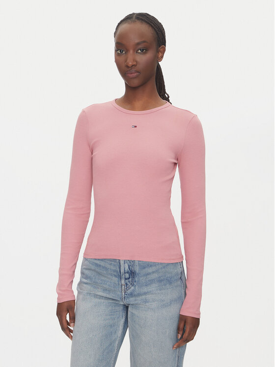 Tommy Jeans Tommy Jeans Bluse Essential DW0DW17387 Rosa Slim Fit