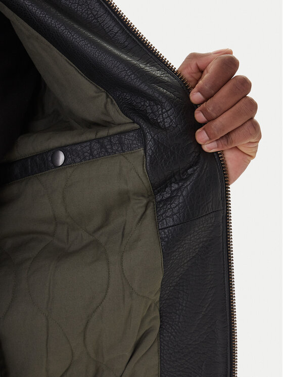 Aeronautica Militare Aeronautica Militare Lederjacke 252PN0958UPL00305 Schwarz Regular Fit