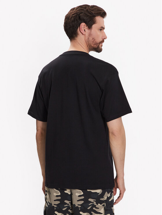 DC DC Marškinėliai Jaakko Cubic ADYZT05260 Juoda Relaxed Fit