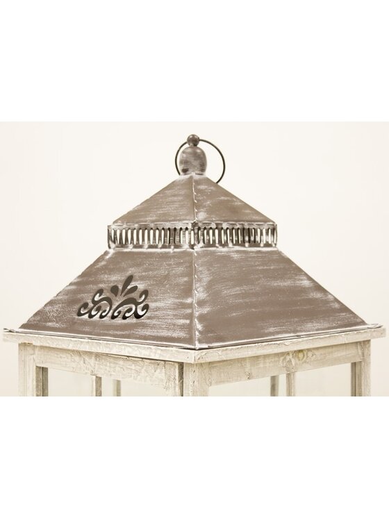 MIAhome MIAhome Lampion 3 szt. drewniany SANTHI Szary