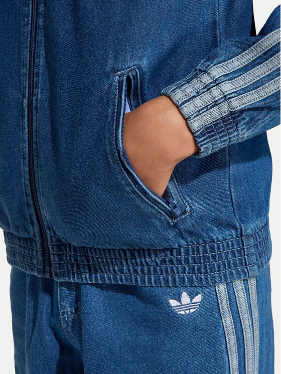 adidas adidas Kurtka jeansowa Firebird KE2849 Niebieski Loose Fit