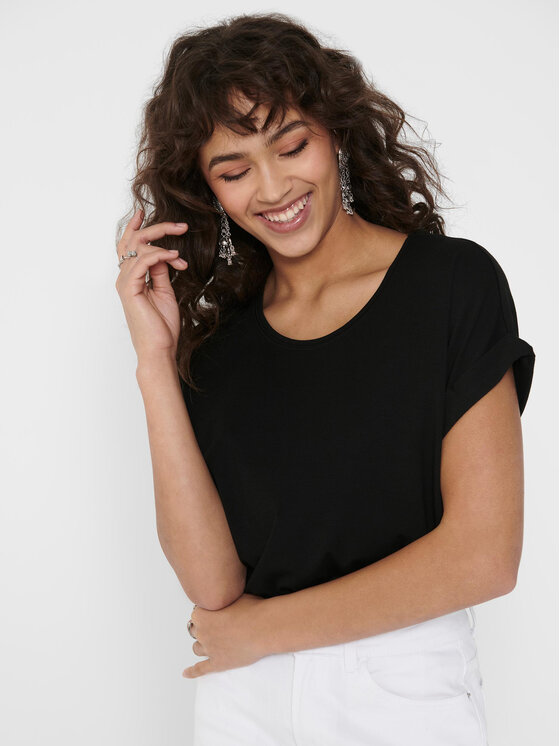 ONLY ONLY Póló Moster 15106662 Fekete Loose Fit