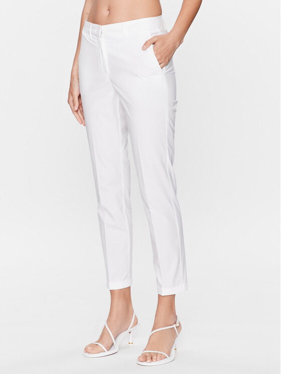 Marella Pantaloni din material Samuele 2331310532 Alb Slim Fit 2331310532 imagine noua
