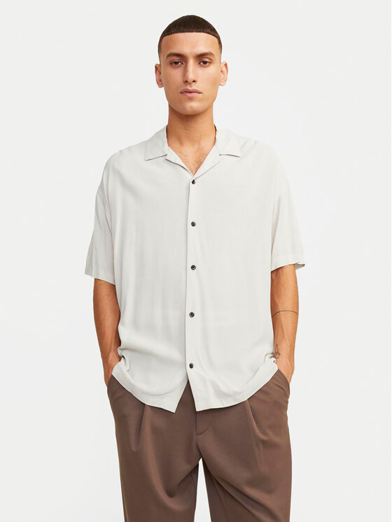 Jack&Jones Košulja Jeff 12248386 Écru Relaxed Fit