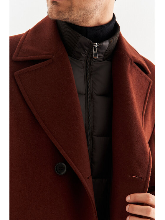 Pako Lorente Pako Lorente Płaszcz wełniany P22WF-7X-003 Pomarańczowy Classic Fit