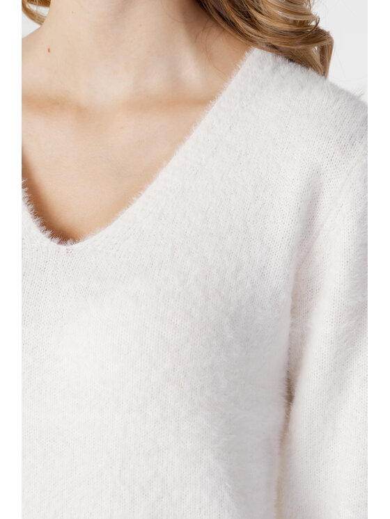 ONLY ONLY Maglione ELLA PIUMO LS V-NECK CC KNT Bianco V-Neck Fit