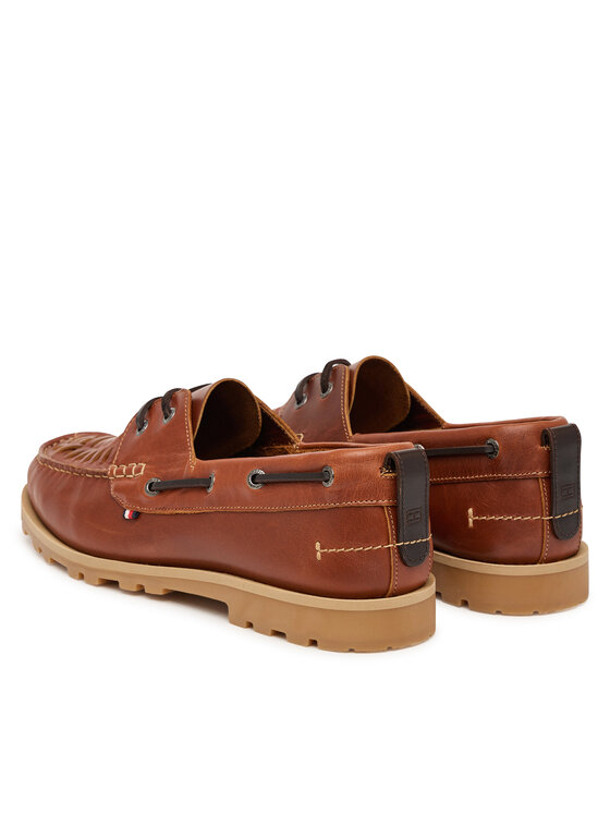 Tommy Hilfiger Tommy Hilfiger Обувки Hilfiger Braided Lth Boat Shoe FM0FM05892 Кафяв