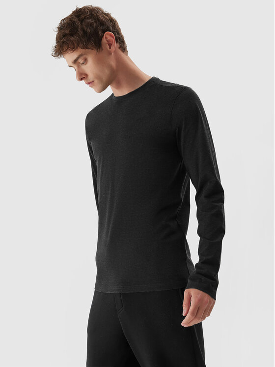 4F Longsleeve krekls 4FAW23TLONM155 Pelēks Slim Fit