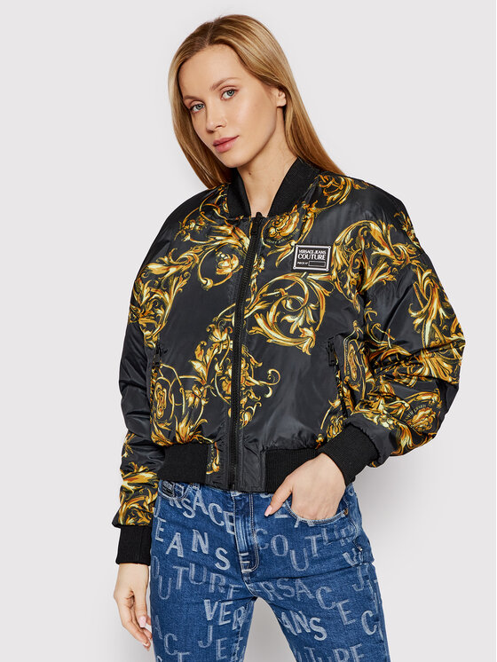 Versace Jeans Couture Bomber striukė Print Garland 72HAS408 Juoda Relaxed Fit