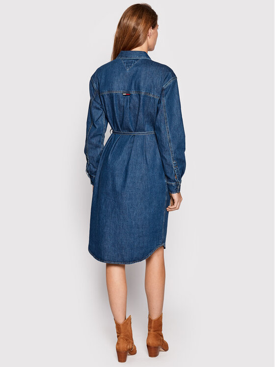 Tommy Jeans Tommy Jeans Rochie de blugi DW0DW13835 Albastru Regular Fit
