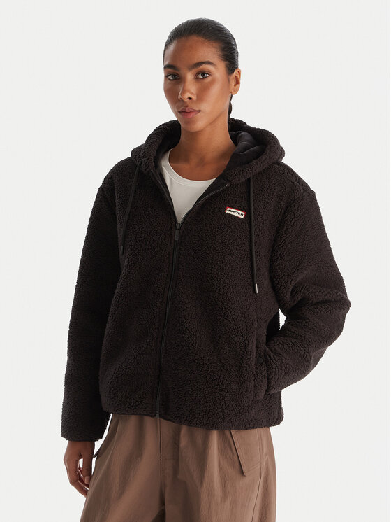 Hunter Hunter Fleecová mikina Bonelle HARW0053242 Černá Relaxed Fit