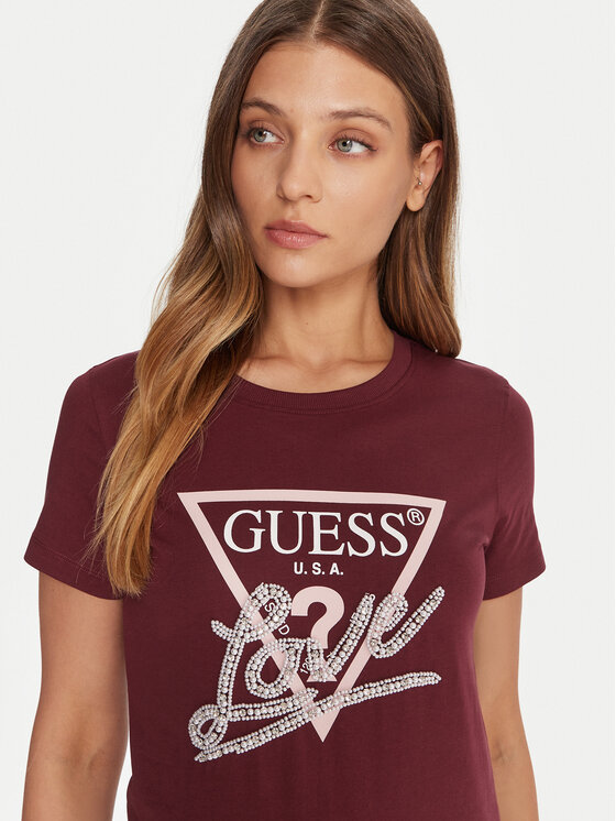 Guess Guess T-krekls W5YI40 I3Z14 Sarkans Regular Fit
