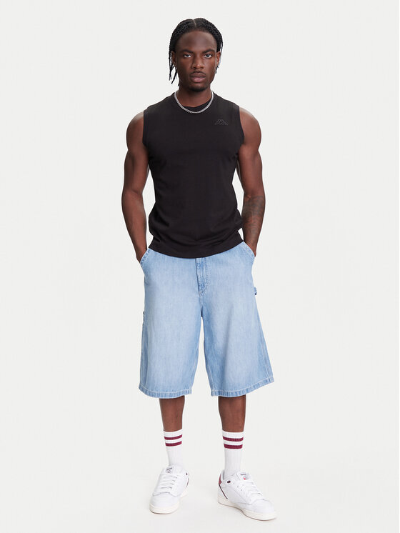 Kappa Kappa Majica brez rokavov Logo Corpo Cadwal 303HZB0 Črna Regular Fit