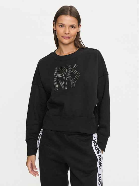 DKNY Sport Džemperis ar kapuci DP4T9968 Melns Loose Fit