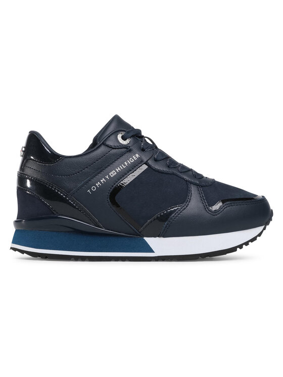 Tommy Hilfiger Tommy Hilfiger Sneakersy Dressy Wedge Mat Mix Sneaker FW0FW05239 Granatowy