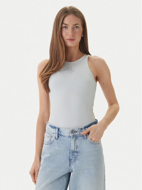 Guess Top W6RP39 KD092 Verde deschis Regular Fit