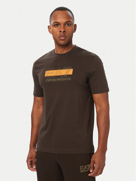 EA7 Emporio Armani EA7 Emporio Armani T-shirt 7M002415 AF10375 U6027 Tamno smeđa Regular Fit