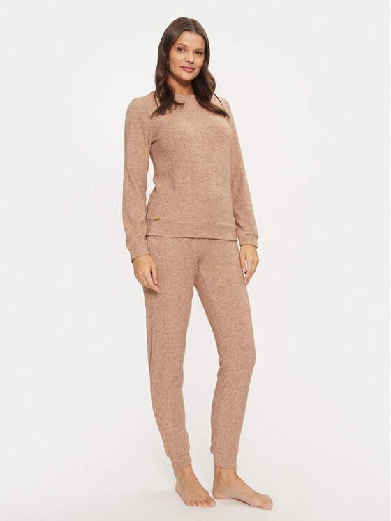 Selmark Selmark Pidžama P8673 Bež Regular Fit