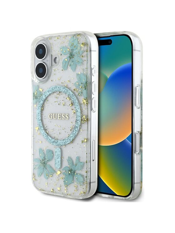 Guess Guess Etui na telefon Apple iPhone 16 Turkusowy