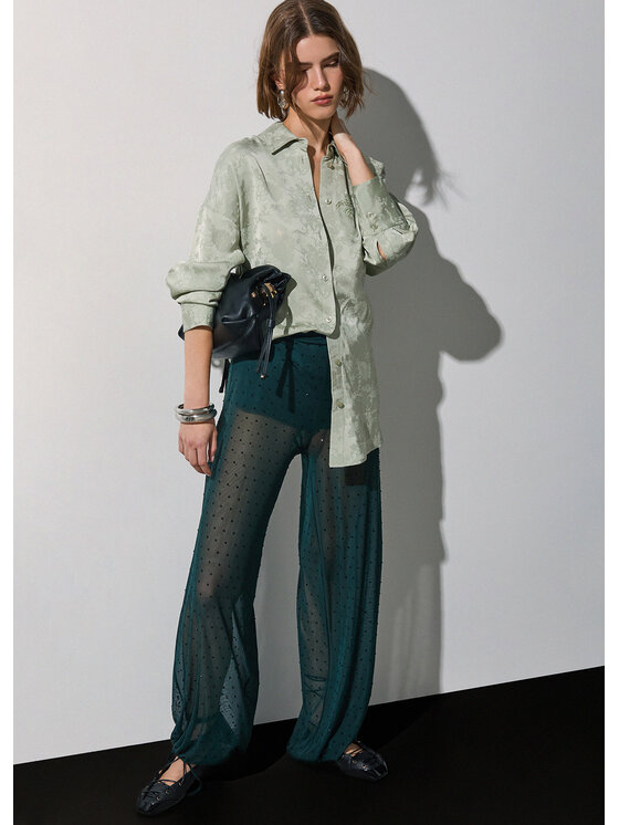 Liu Jo Liu Jo Pantalone da abito CF6069J4966A4402 Verde Regular Fit