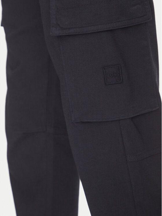 BOSS BOSS Bavlnené nohavice 50536882 Tmavomodrá Regular Fit