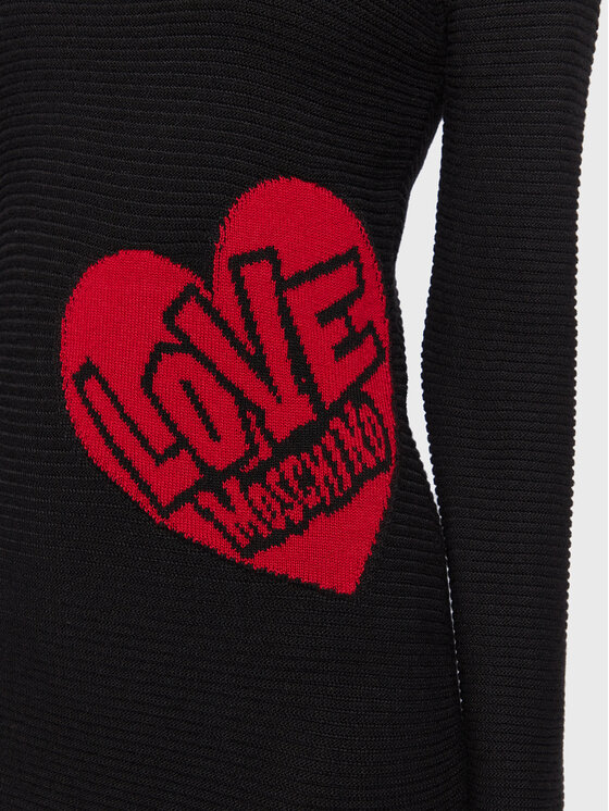 LOVE MOSCHINO LOVE MOSCHINO Φόρεμα υφασμάτινο WSE0810X A125 Μαύρο Regular Fit