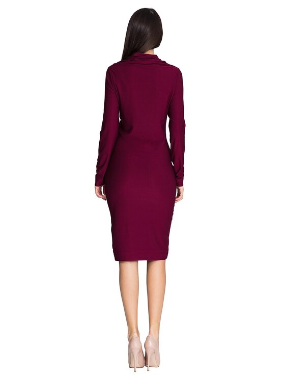 FIGL FIGL Sukienka M603 Bordowy Regular Fit