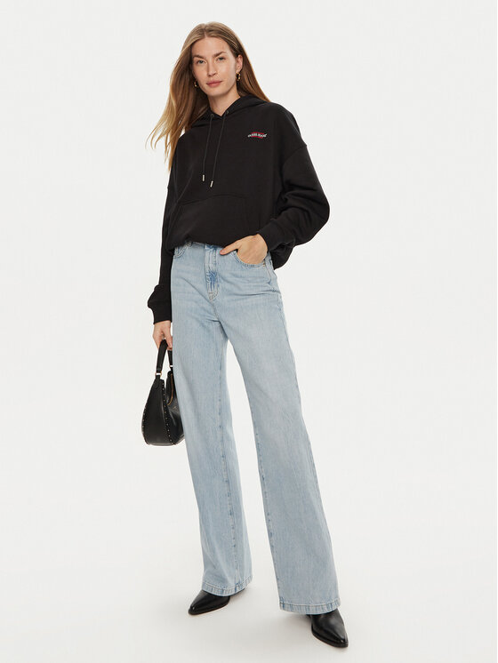 Guess Jeans Guess Jeans Majica dugih rukava W4BQ21 KC811 Crna Regular Fit