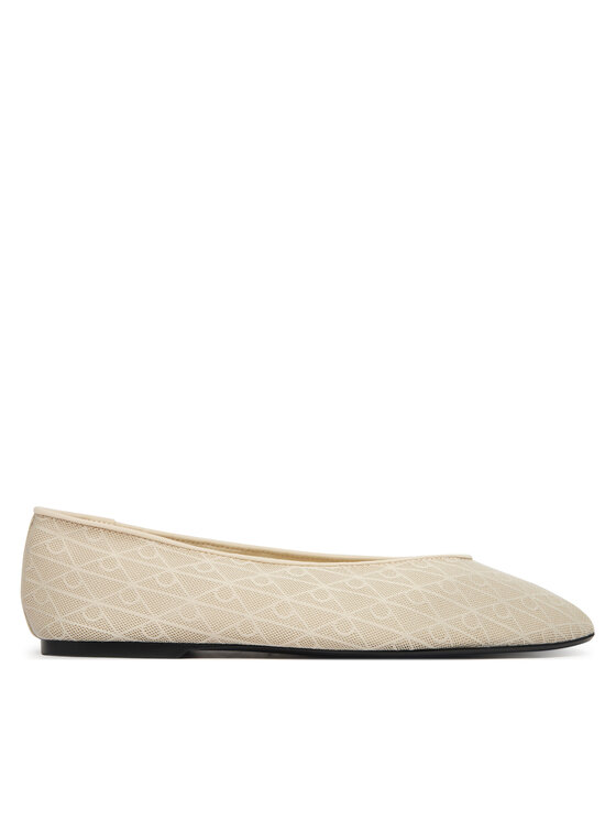 Calvin Klein Calvin Klein Балеринки Square Ballerina Aop Mesh HW0HW02937 Екрю