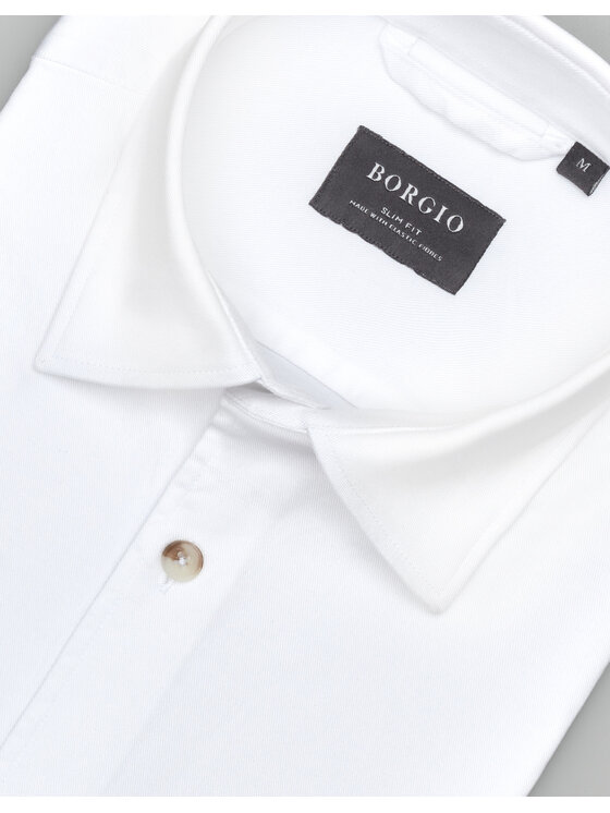 Borgio Borgio Koszula terranova 00552 Biały Slim Fit