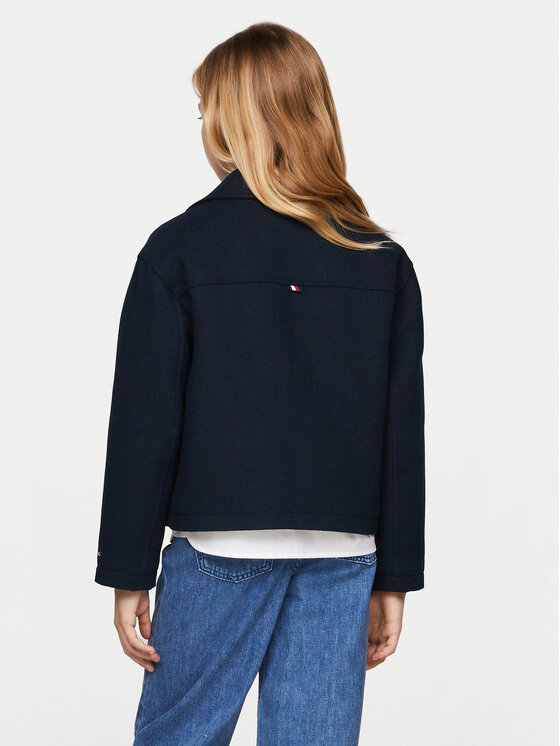 Tommy Hilfiger Tommy Hilfiger Płaszcz przejściowy KG0KG08053 Granatowy Regular Fit