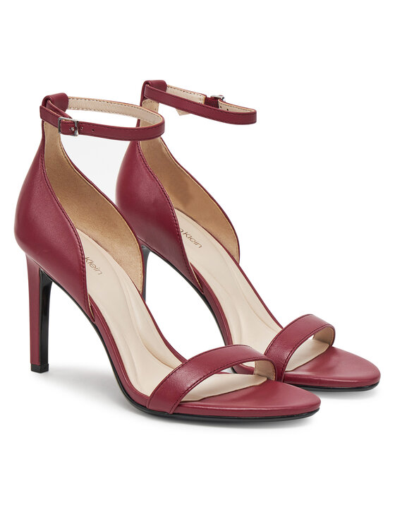 Calvin Klein Calvin Klein Sandali Heel Sandal 90 - Lth HW0HW02337 Bordo rdeča