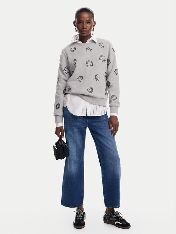 Desigual Desigual Суитшърт Joya 24WWSK32 Сив Regular Fit