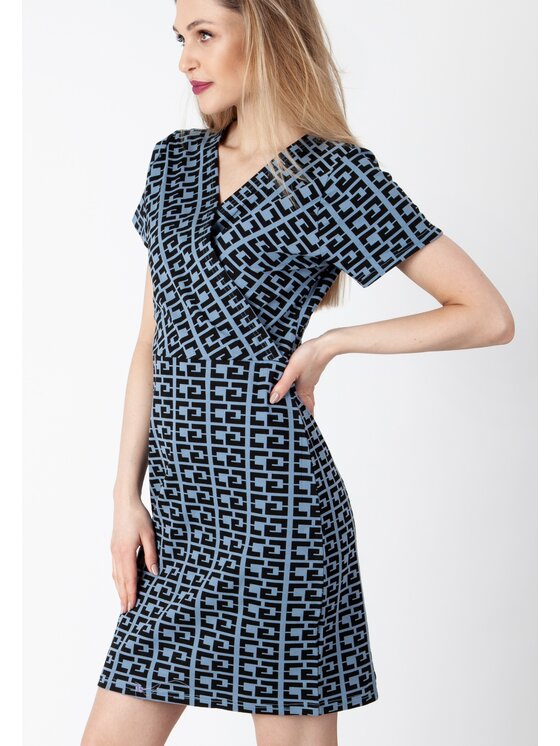 Perso Perso Sukienka codzienna RBE224809F Granatowy Regular Fit